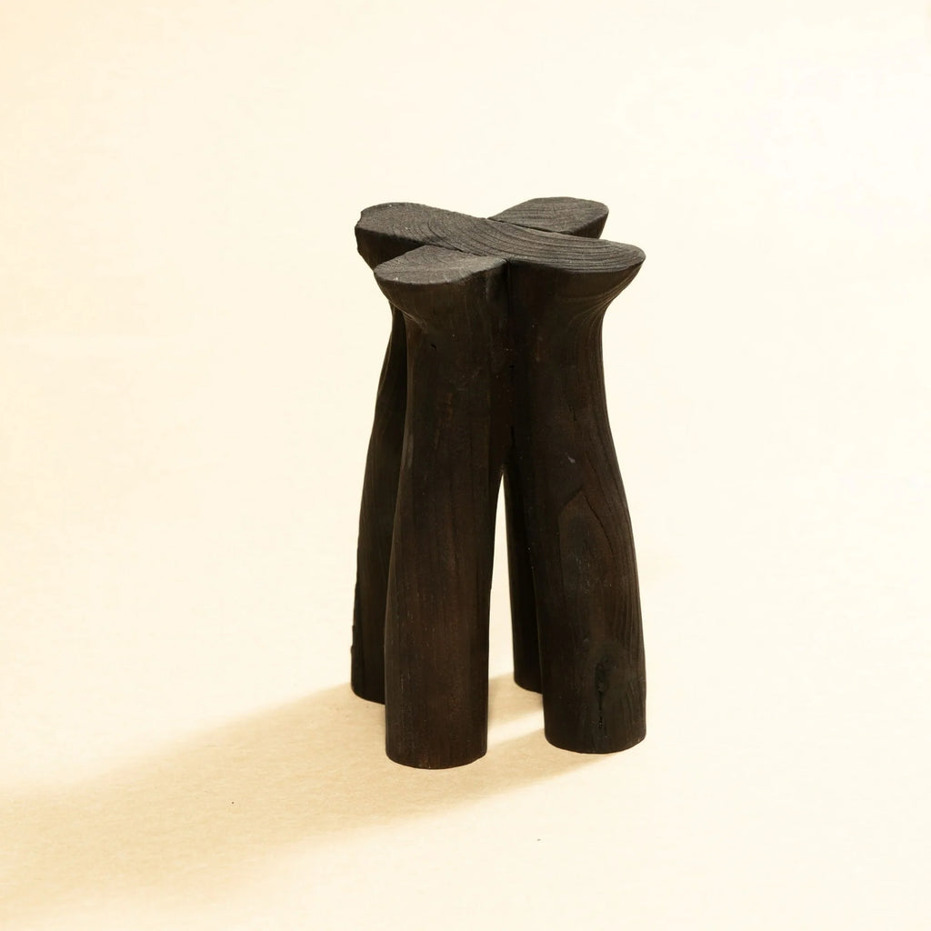 Medium Wooden Pedestal Display Stand - 9" - Black