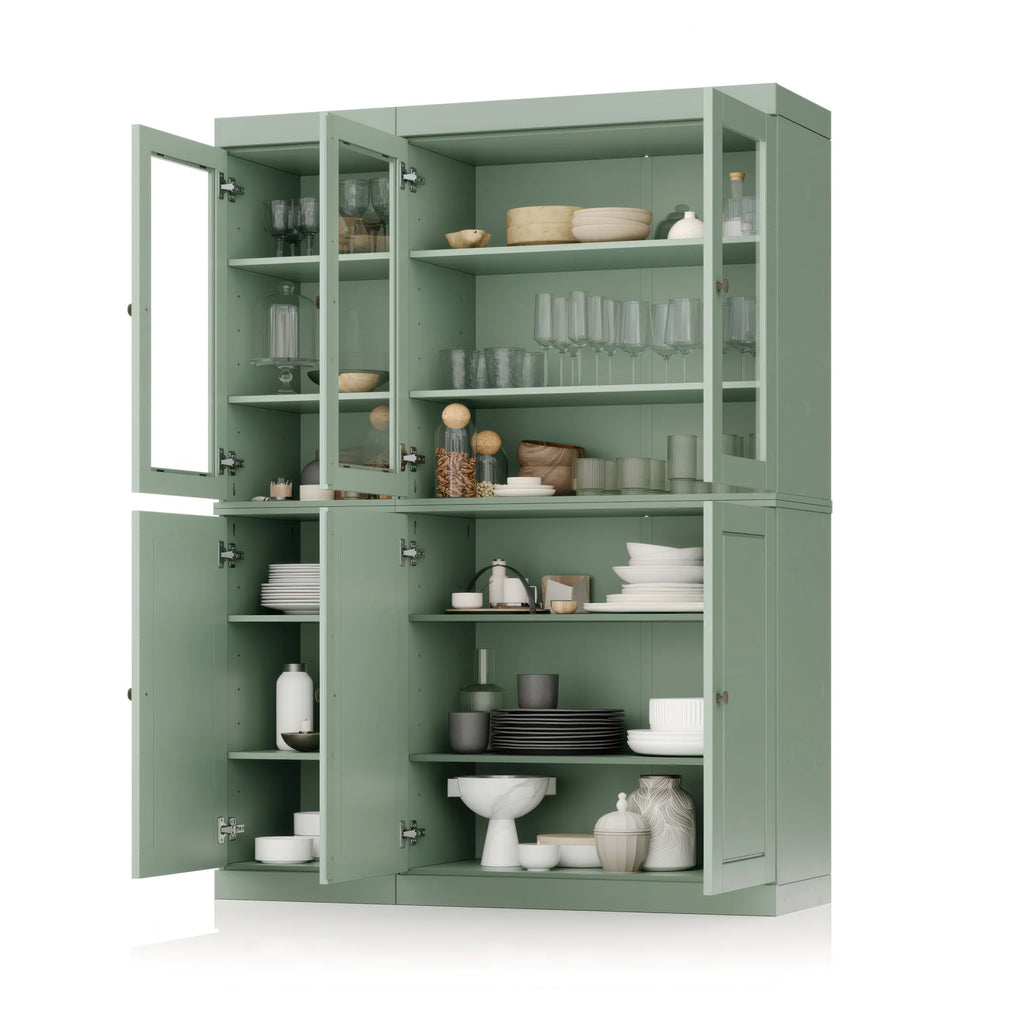 Palace Imports 100% Solid Wood 48.5" China Pantry Cabinet with Solid or Clear Glass Doors and Adjustable Shelves - 48.5" x 71.5"