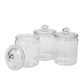 Mason Craft & More Apothecary Clear Glass Jars w/ Glass Lids - Set of 3 - N/A