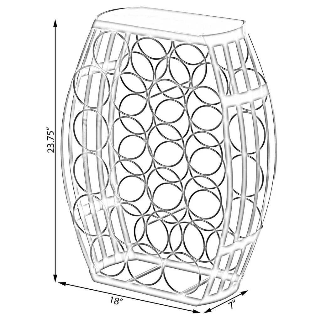 Barrel Shaped 22 Bottles Decorative Table Wine Rack Storage