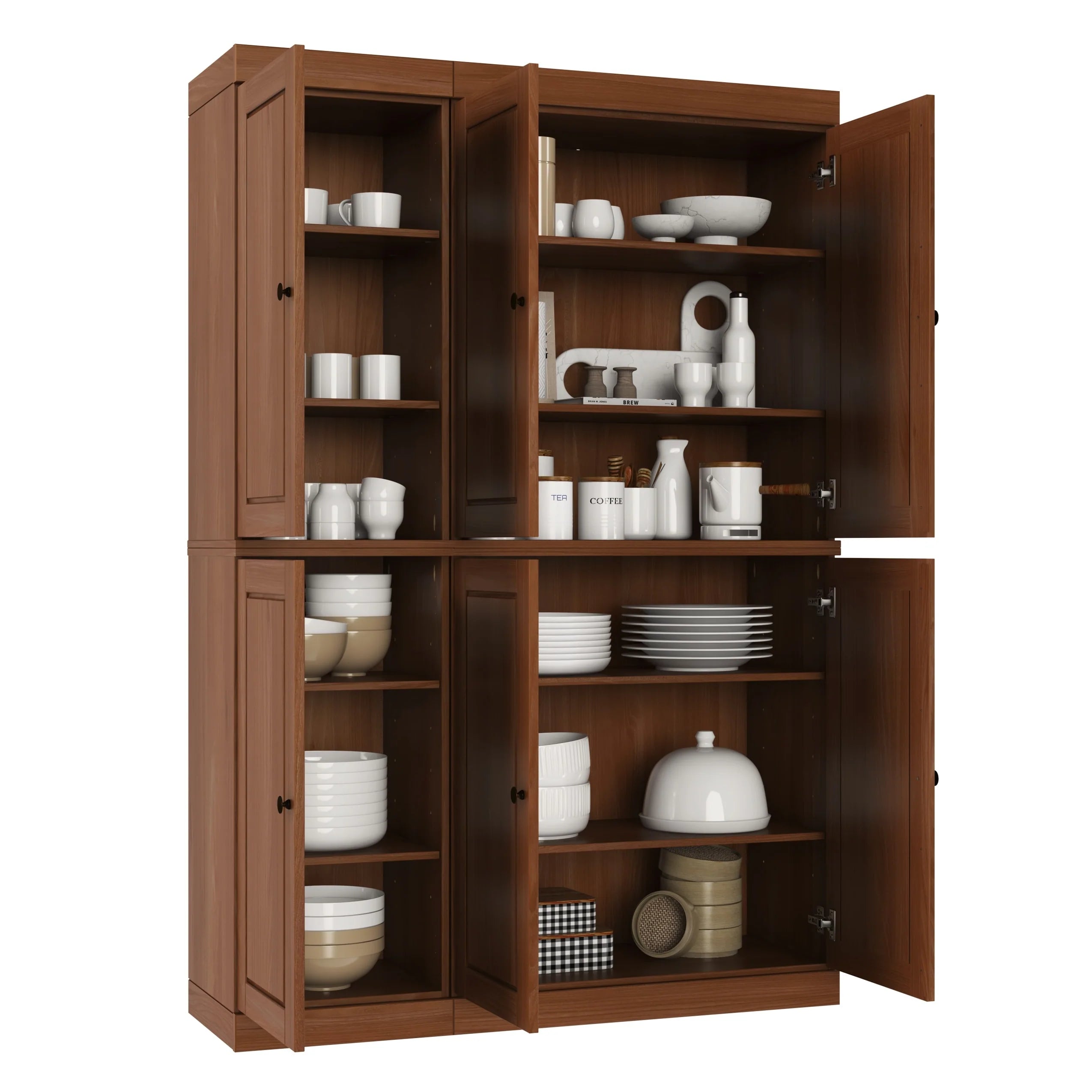 Palace Imports 100% Solid Wood 48.5" China Pantry Cabinet with Solid or Clear Glass Doors and Adjustable Shelves - 48.5" x 71.5"