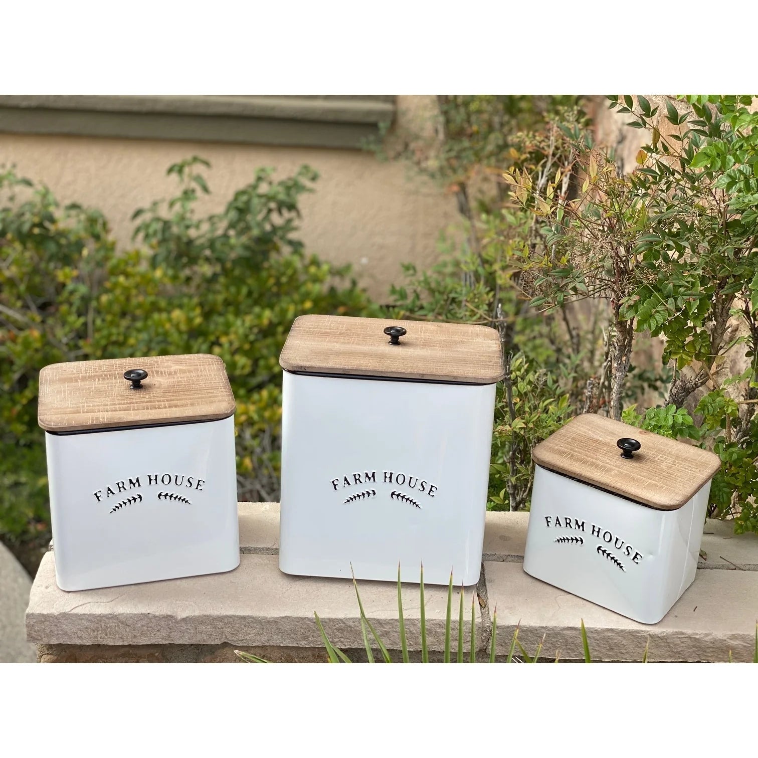 Vintage Inspired 3-Piece Metal Food Storage Canister Set