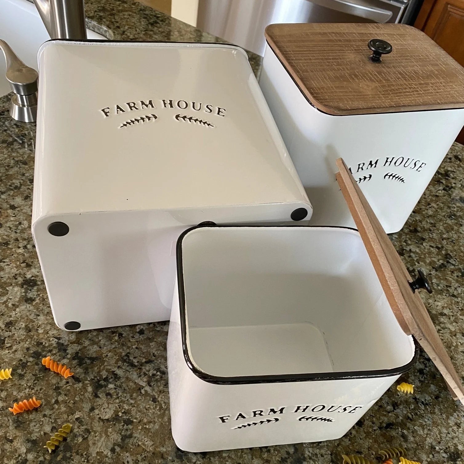 Vintage Inspired 3-Piece Metal Food Storage Canister Set
