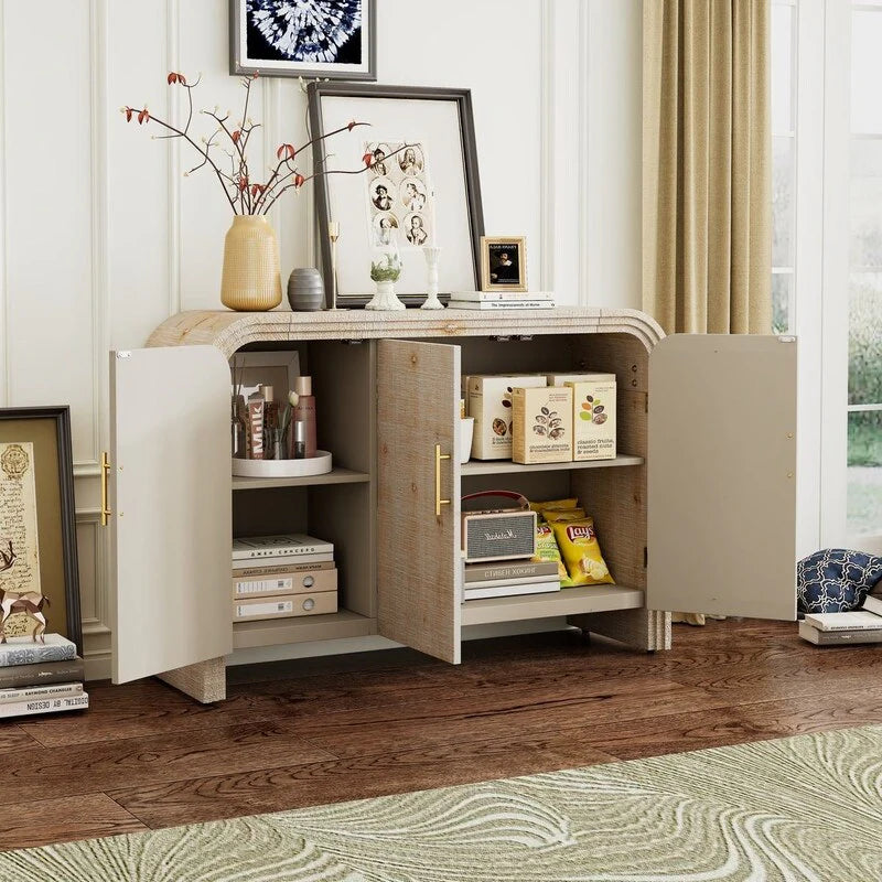 47.2''W Sideboard with Gold Handles and Adjustable Dividers - N/A