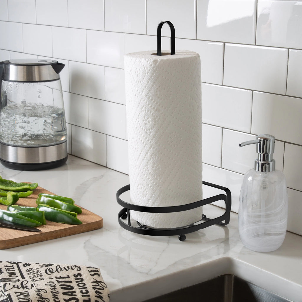 Kitchen Details Industrial Collection Paper Towel Holder in Matte Black - 6.26" x 6.5" x 13.66"
