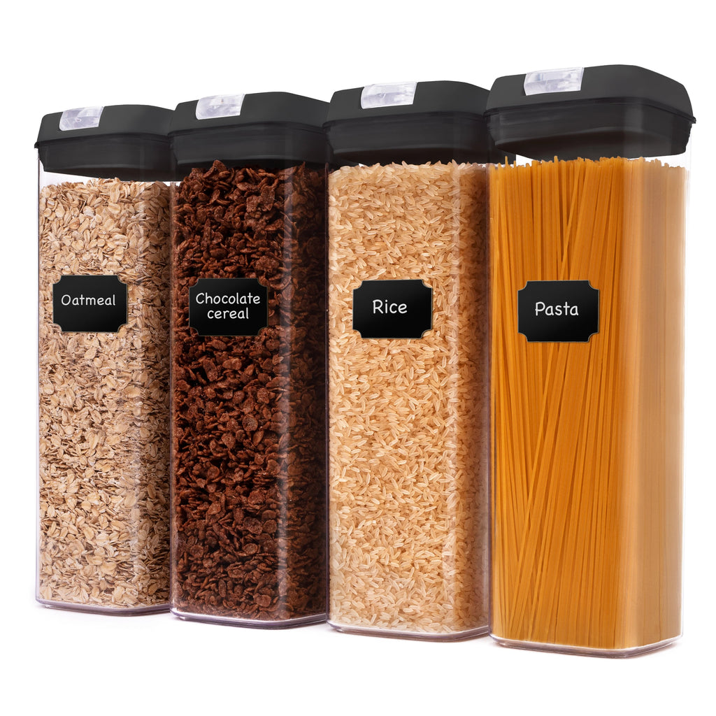 Cheer Collection Set of 4 Uniform Size Airtight Food Storage Containers