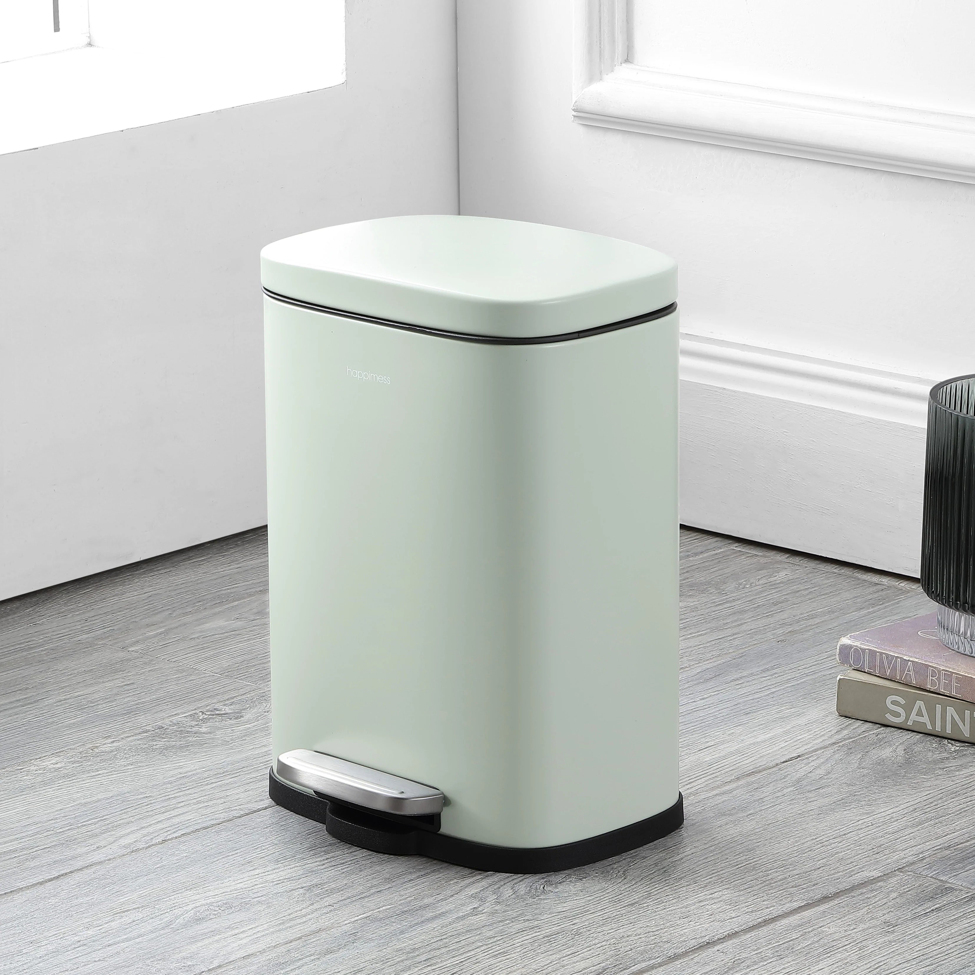 happimess 13-Gallon Trash Can with Soft-Close Lid and FREE Mini Trash Can