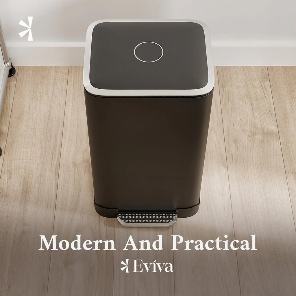 Totti 8 Gallon (32L) Matte Black Pedal Trash Can with Soft Closing