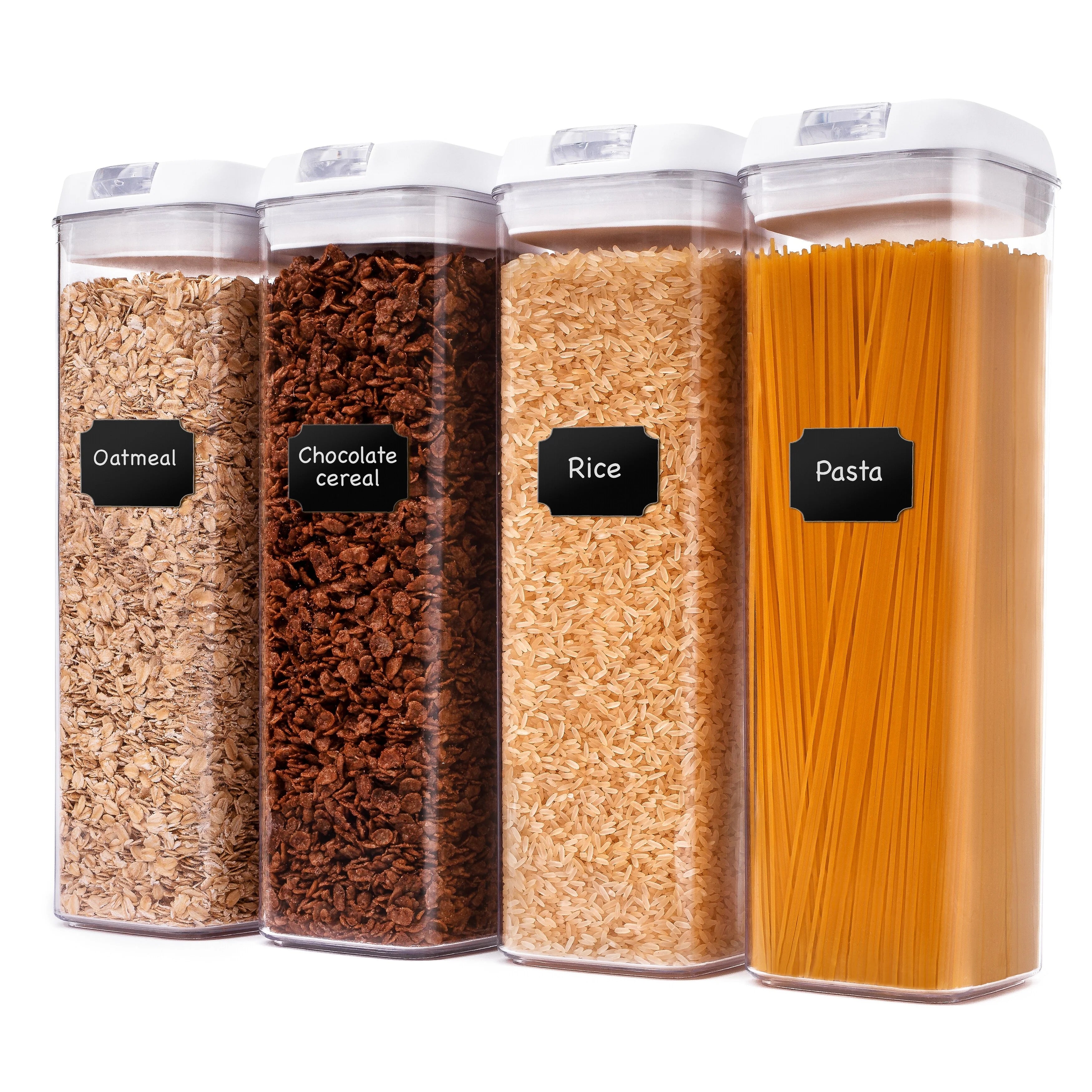 Cheer Collection Set of 4 Uniform Size Airtight Food Storage Containers