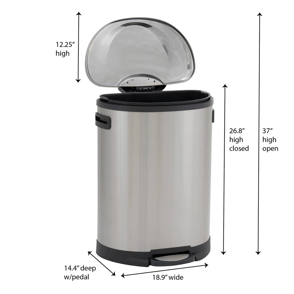 Household Essentials Stainless Steel Step Trash Can with Plastic Liner