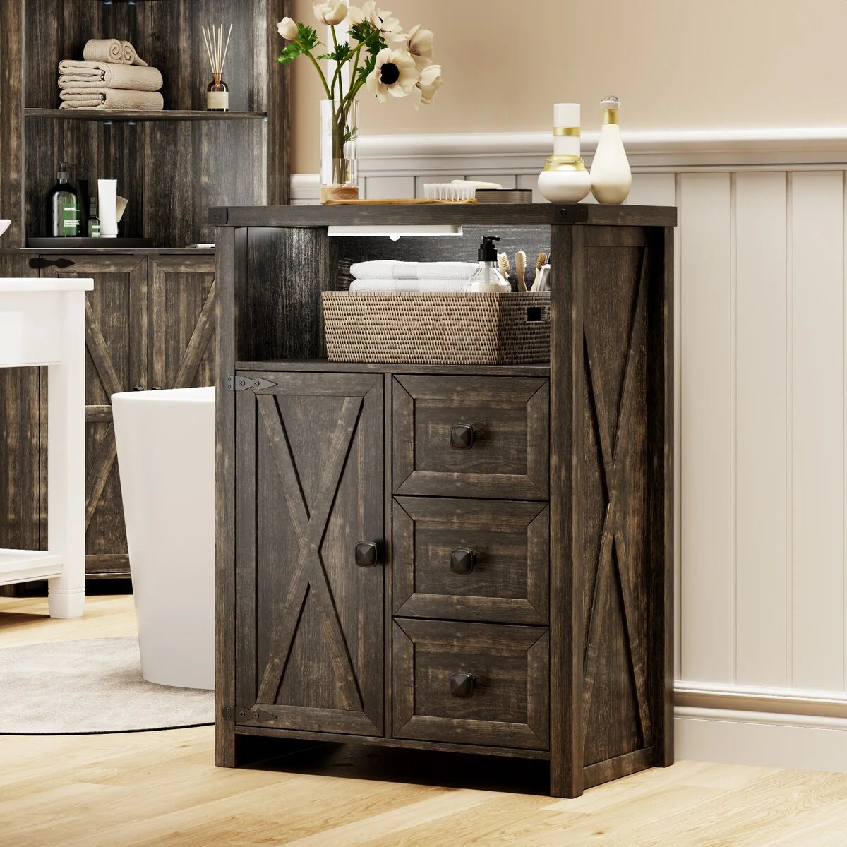 23.62"Accent Cabinet with drawers and storage - N/A