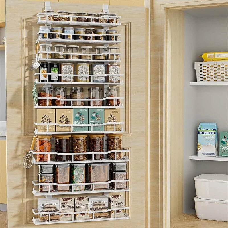 9Tier Over The Door Pantry Organizer Rack Metal Pantry Organization - 6"D x 16"W x 74.8"H