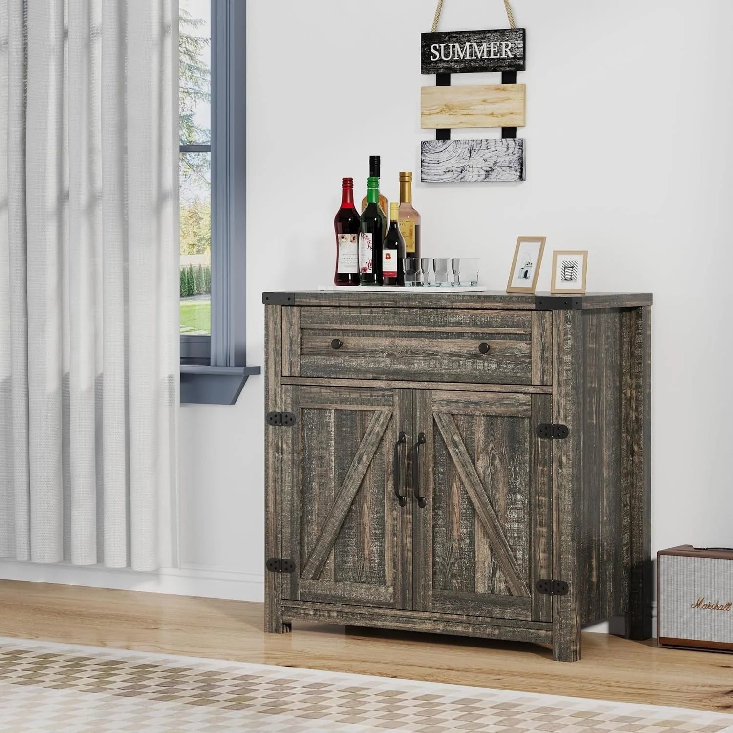 Farmhouse Cabinet with Drawers and Doors 31.5 inch - 15.75"D x 31.5"W x 31.5"H
