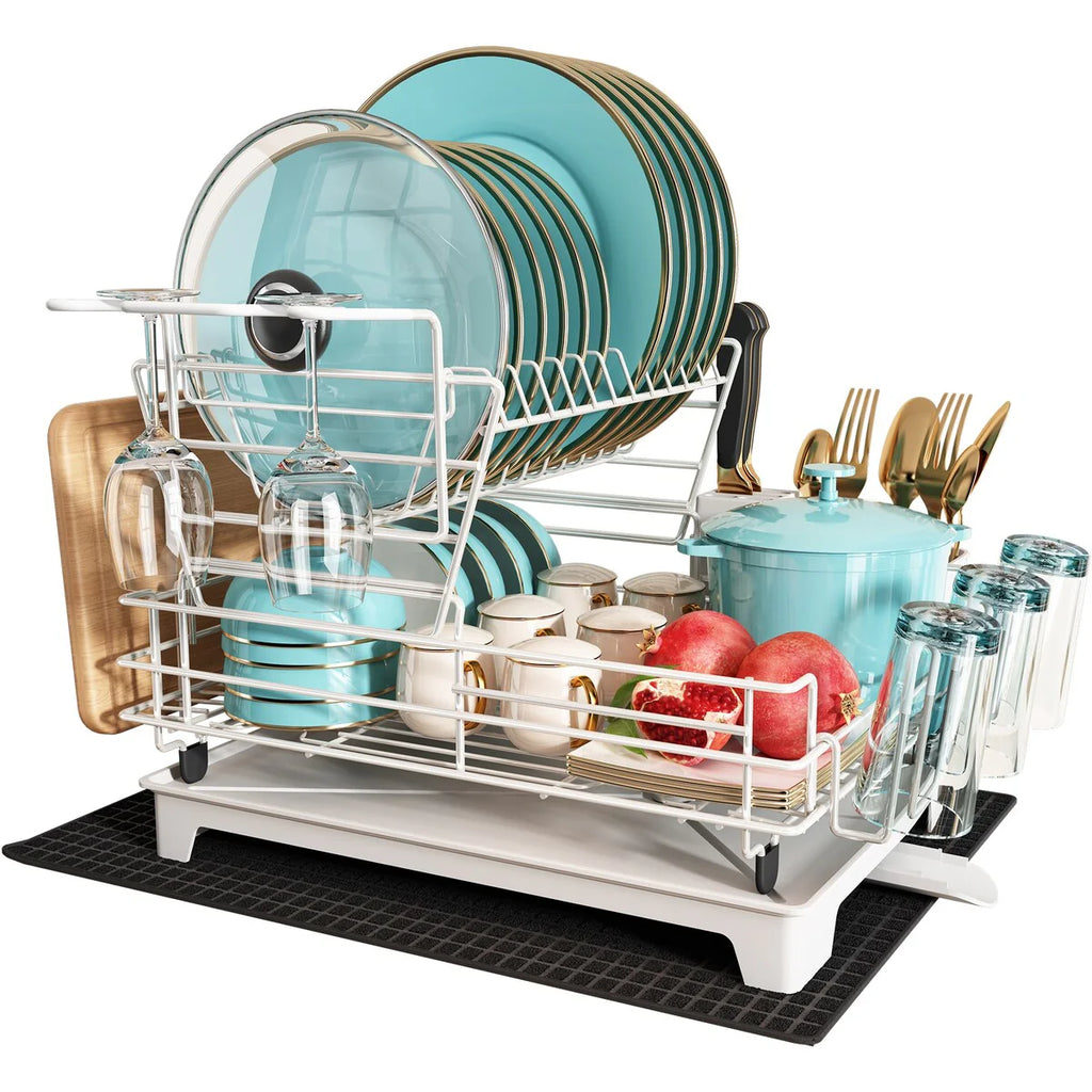 JASIWAY 2 Tier Kitchen Stainless Steel Dish Rack