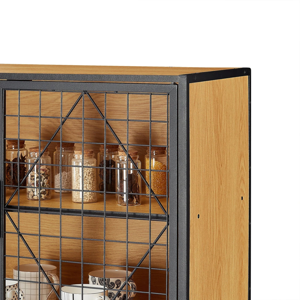 Javlergo 72" Kitchen Pantry Cabinet with Door and Shelves, Tall Kitchen Hutch Cabinet with Microwave Stand