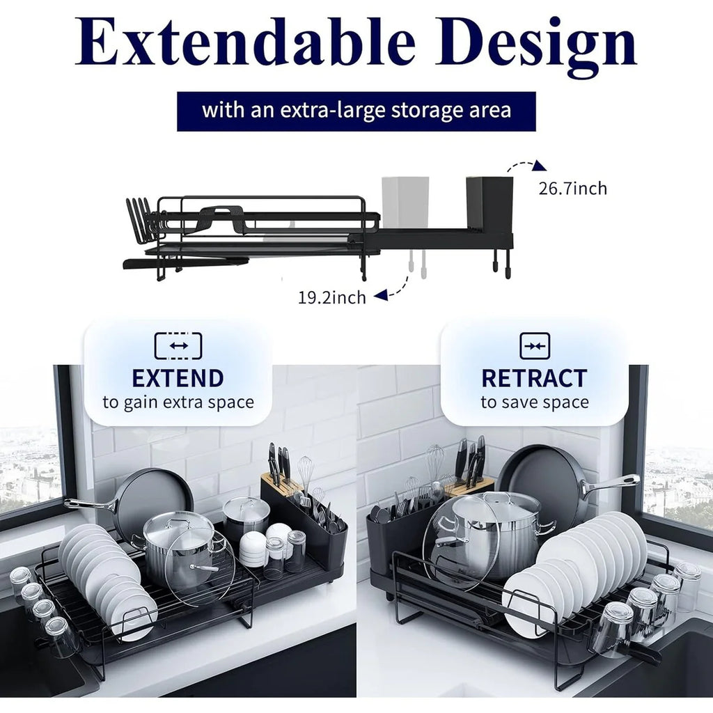 26.7'' Kitsure Large Dish Drying Rack - Extendable Dish Rack