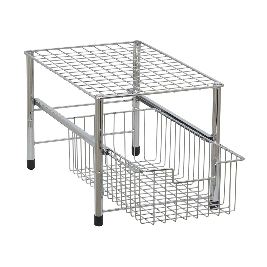 Household Essentials Silver Free Standing Pull Out Cabinet Organizer Shelf