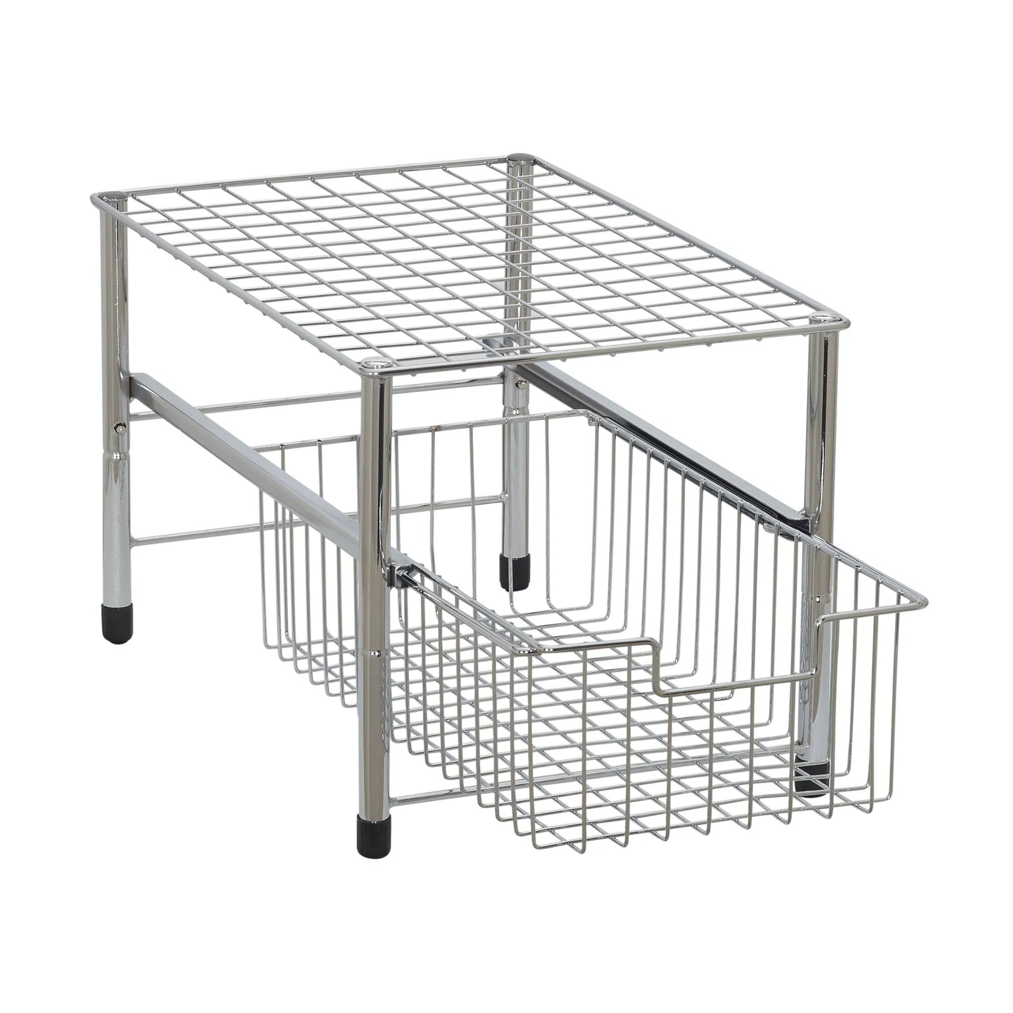 Household Essentials Silver Free Standing Pull Out Cabinet Organizer Shelf