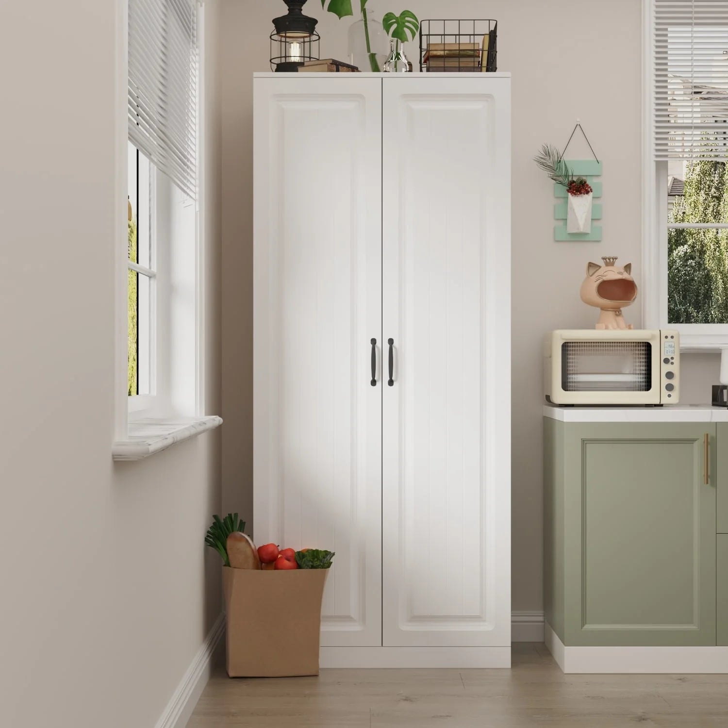 Versatile Kitchen Organizer: Compact 31.5" Cabinet with Smart Storage