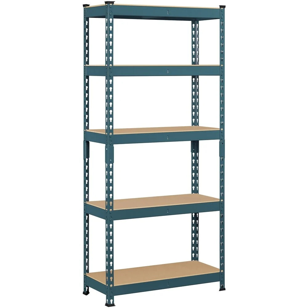 Yaheetech 5 Tiers Boltless Storage Shelf 330lb Capacity for Each Tier,Metal Frame MDF Wood Boards