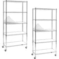 Chrome 4/5-Tier Steel Shelving with Wheels & Liners Heavy-Duty Storage