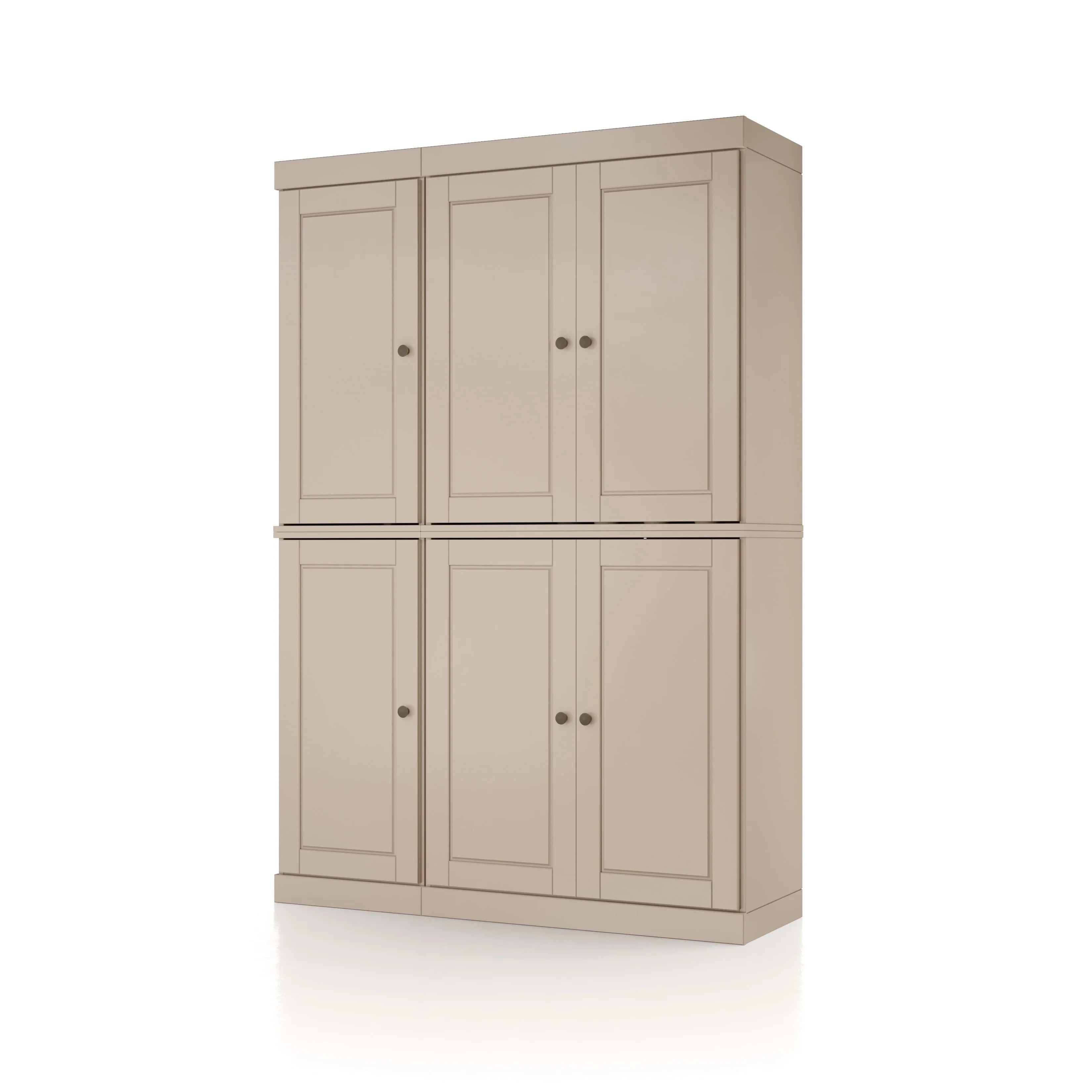 Palace Imports 100% Solid Wood China Pantry with Glass or Solid Wood Doors and 2-Drawers - 48.5" x 71.5"