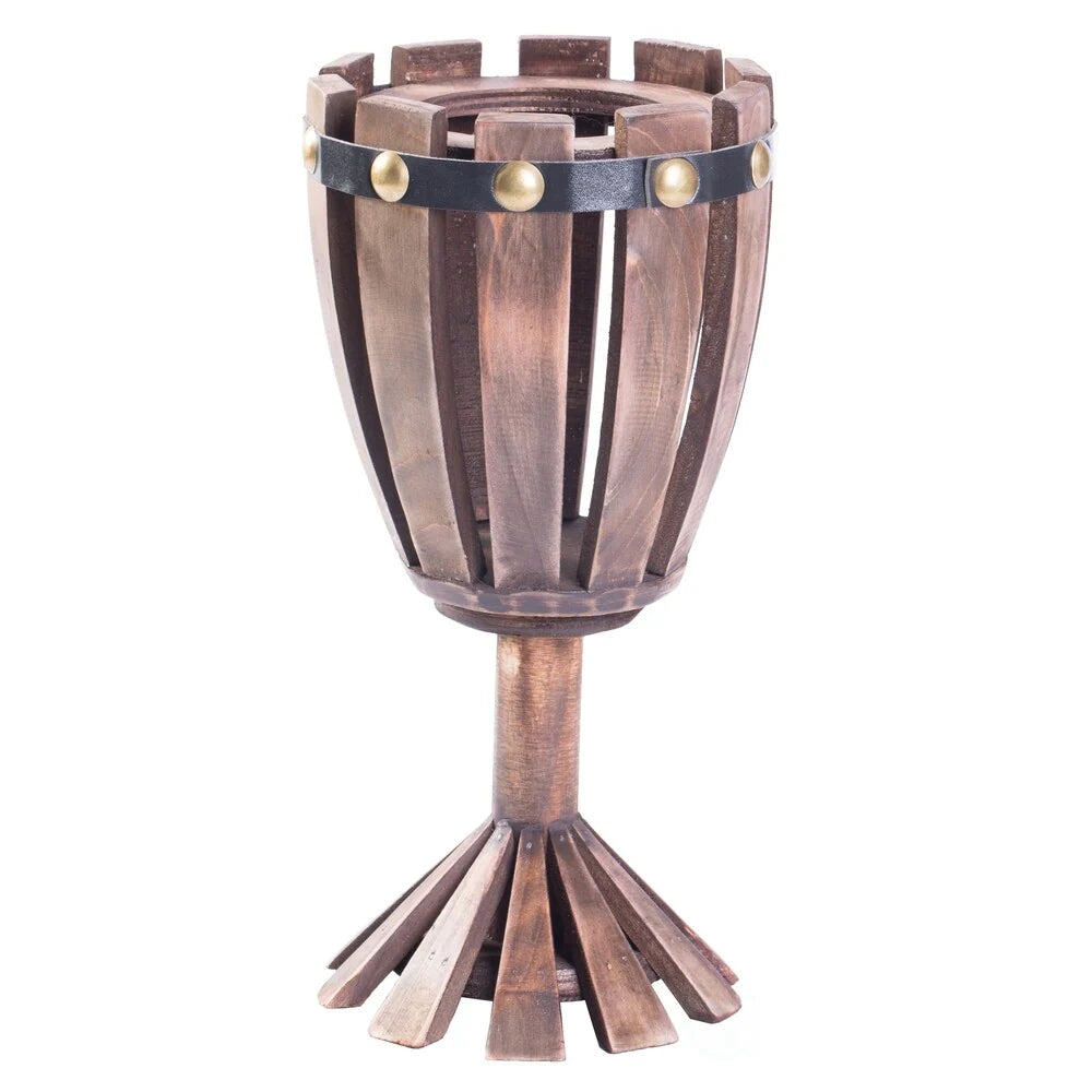 Wooden Wine Goblet Shaped Vintage Decorative Single Bottle Wine Holder