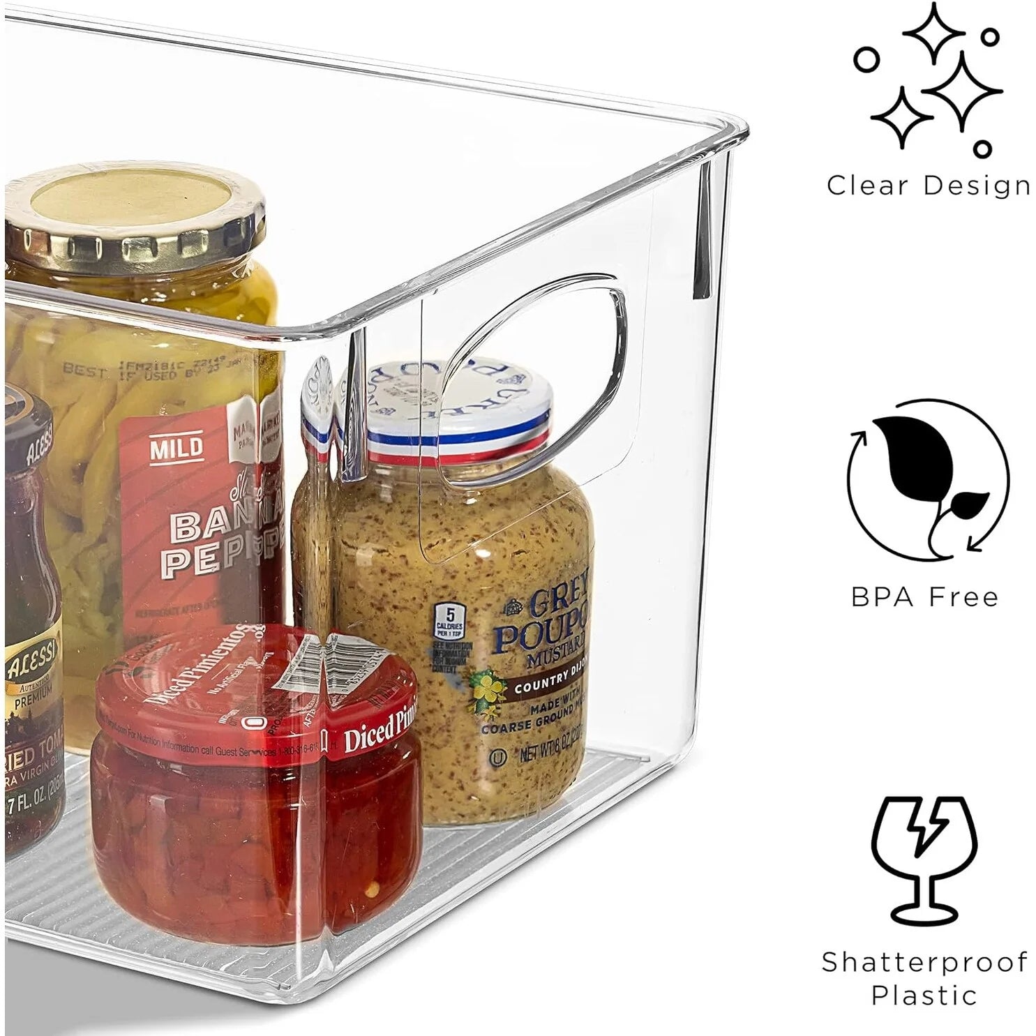 Sorbus Plastic Storage Bins Clear Pantry Organizer Box Bin Containers