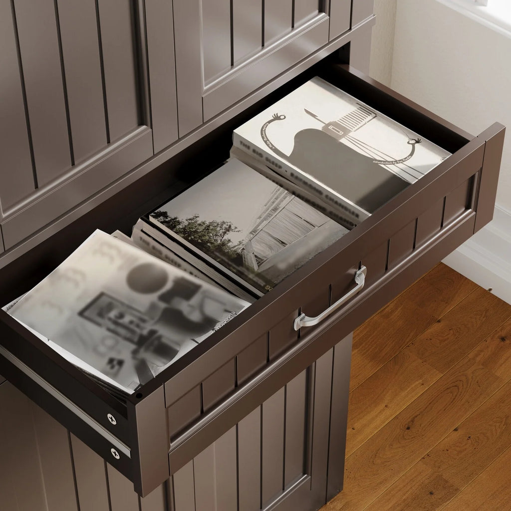 71''Kitchen Pantry Storage Cabinet, Storage Cabinet Buffet, Freestanding Kitchen Storage Cabinet with 4 Adjustable Shelves