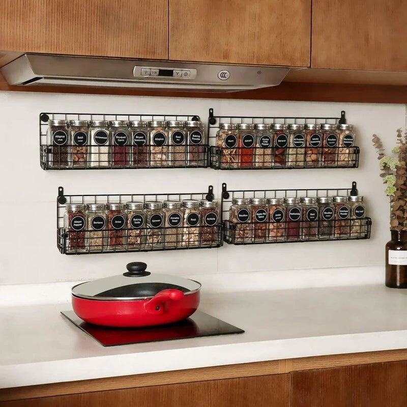 Spice Rack Organizer, 5-Tier Wall Spice Rack - 2.55"D x 17"W x 29"H