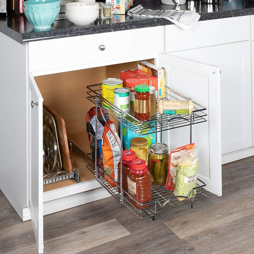 Slide Cabinet Organizer -14"Wx21"Dx17-3/4"H, Min 15-1/2" Cabinet width