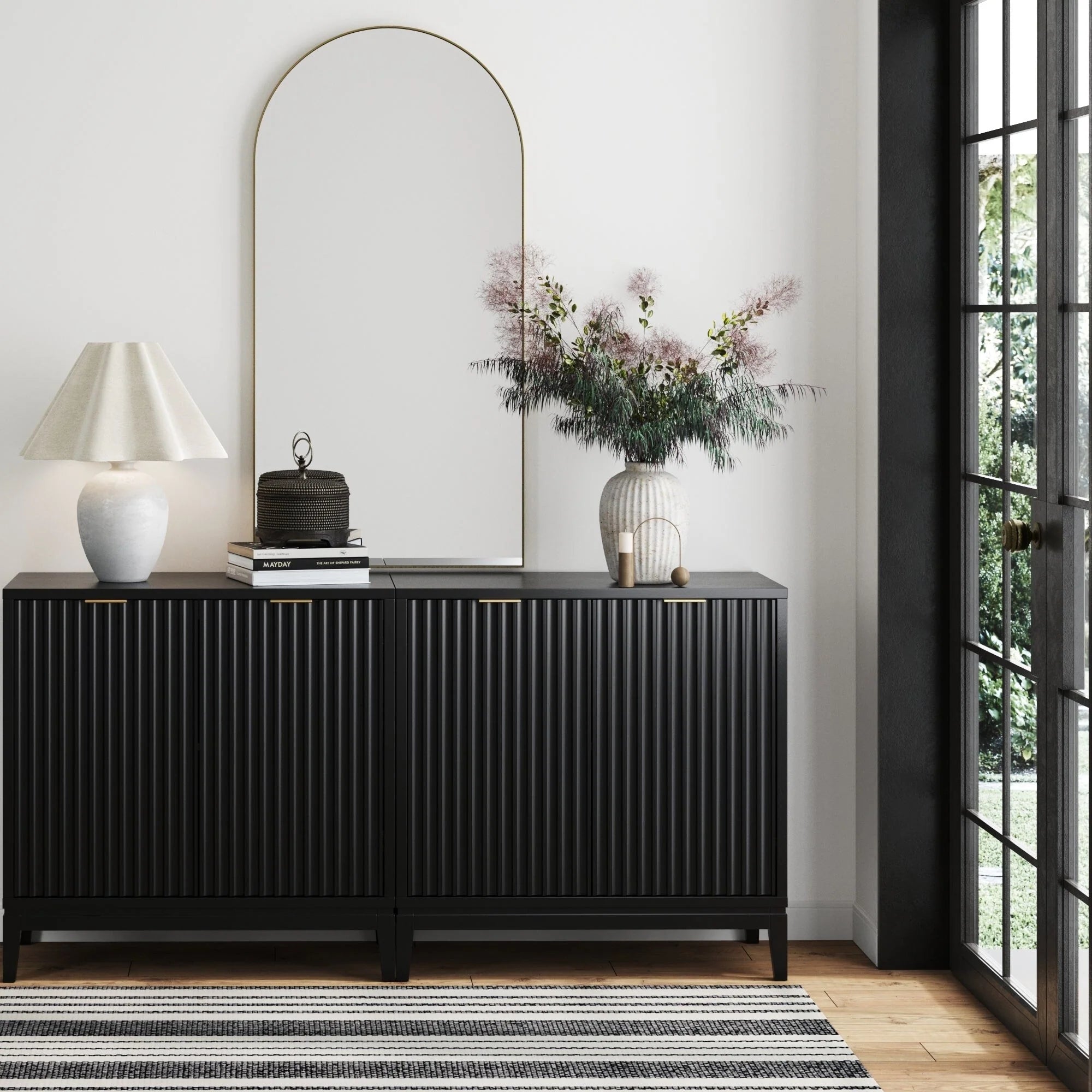 Jasper Modern Sideboard, Kitchen Storage Cabinet with Fluted Doors