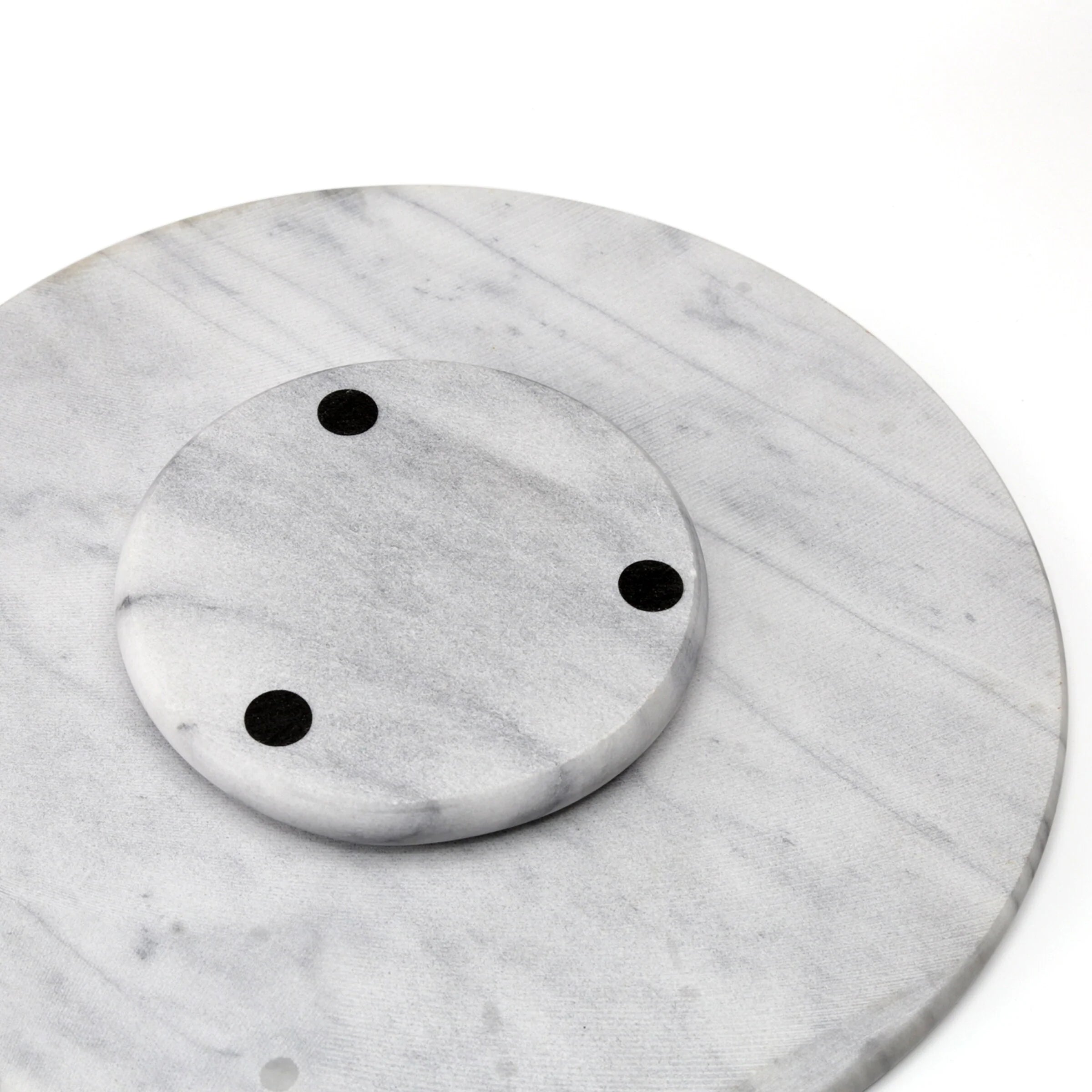 Creative Home White Marble 12" Lazy Susan, Rotating Serving Board