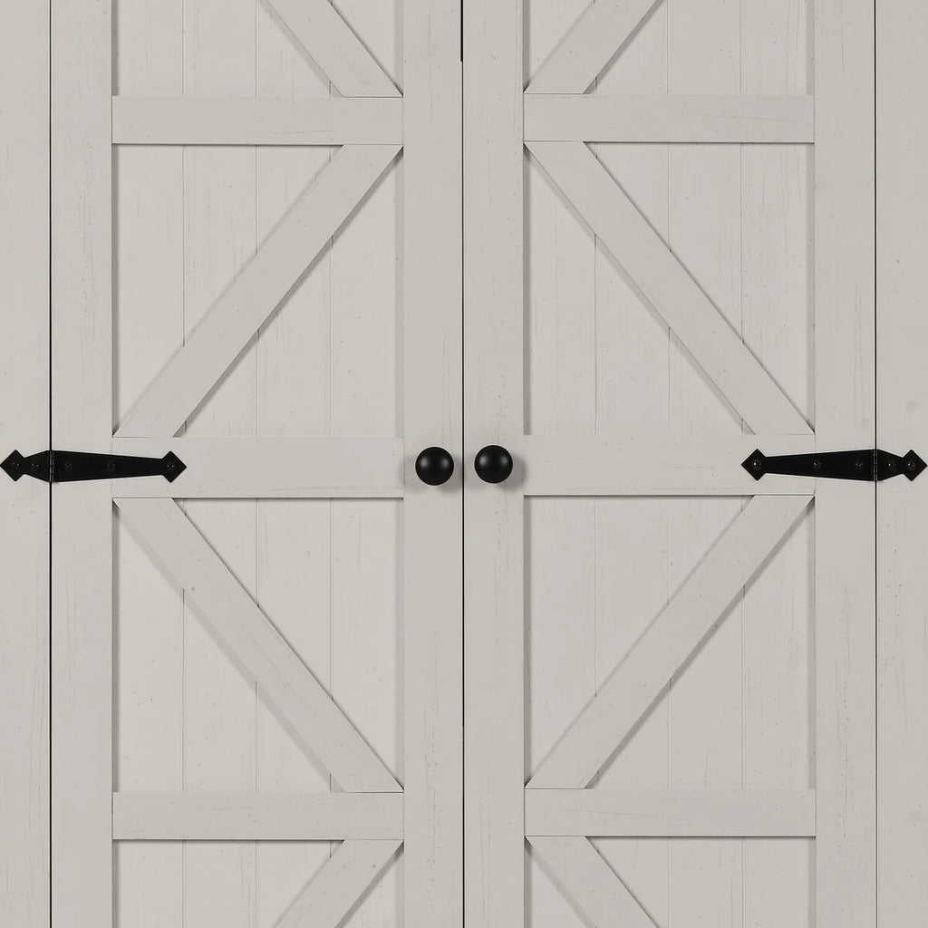 64" Farmhouse Tall Kitchen Pantry Storage Cabinet with 2 Drawers & Doors