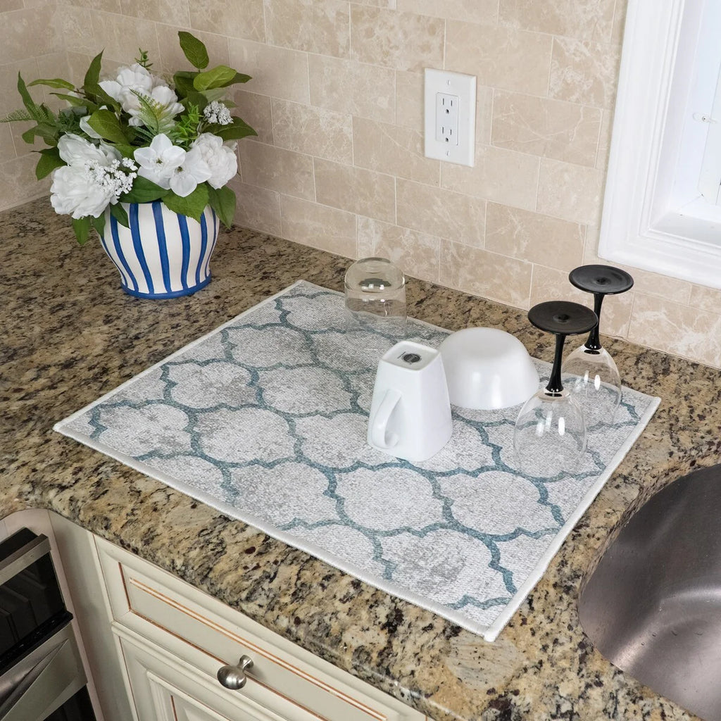 Large Dish Drying Mat for Kitchen Counter - Super-Absorbent Washable Cotton Large Baby Bottle Dryer Pad - Highly Absorbent Ultra
