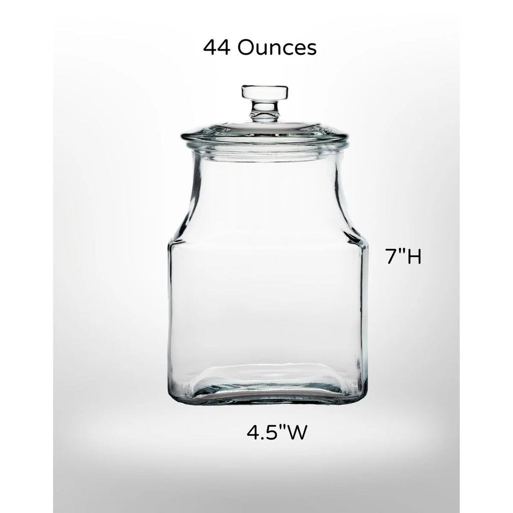 Amici Home Carlisle Glass Canister Square Jar Food Safe