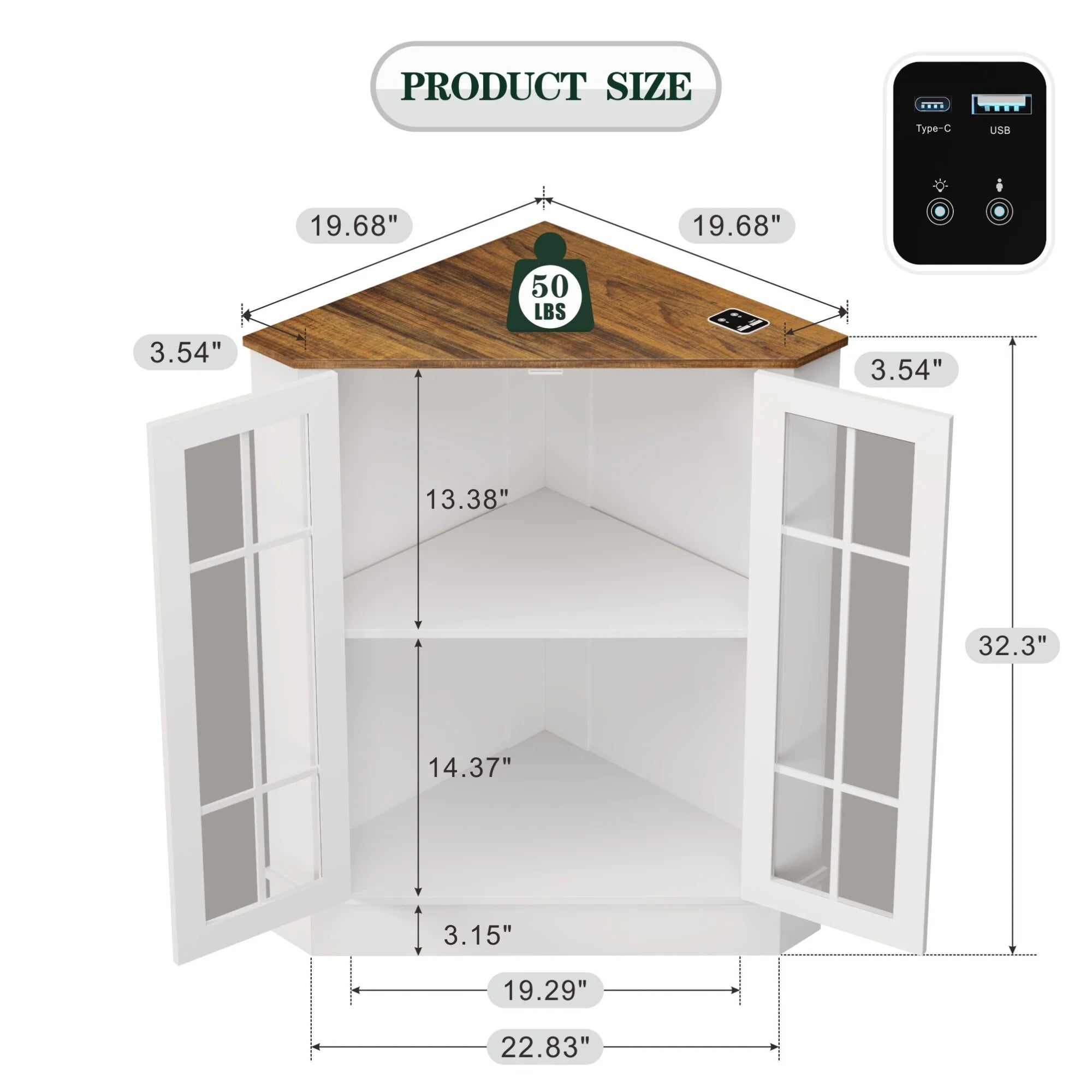 20"Wide Corner Storage Cabinet - N/A