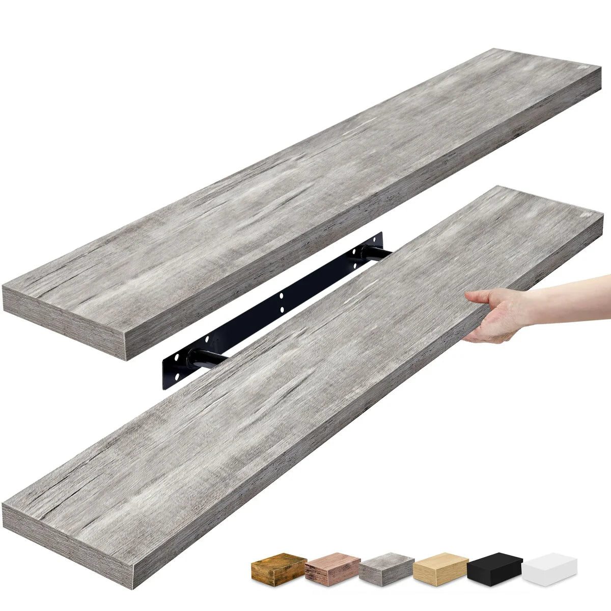 Sorbus Long Floating Shelves for Wall Set of 2 - 35"L x 9"W x 1.5"H