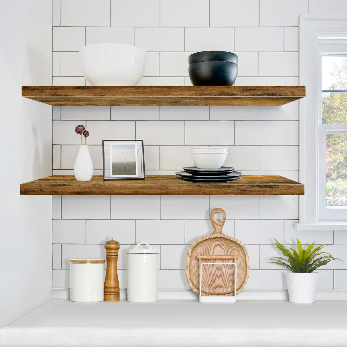 Sorbus Long Floating Shelves for Wall Set of 2 - 35"L x 9"W x 1.5"H