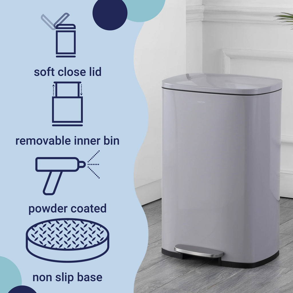 happimess 13-Gallon Trash Can with Soft-Close Lid and FREE Mini Trash Can