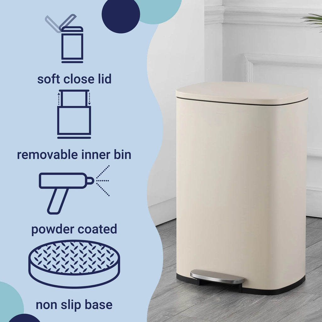 happimess 13-Gallon Trash Can with Soft-Close Lid and FREE Mini Trash Can