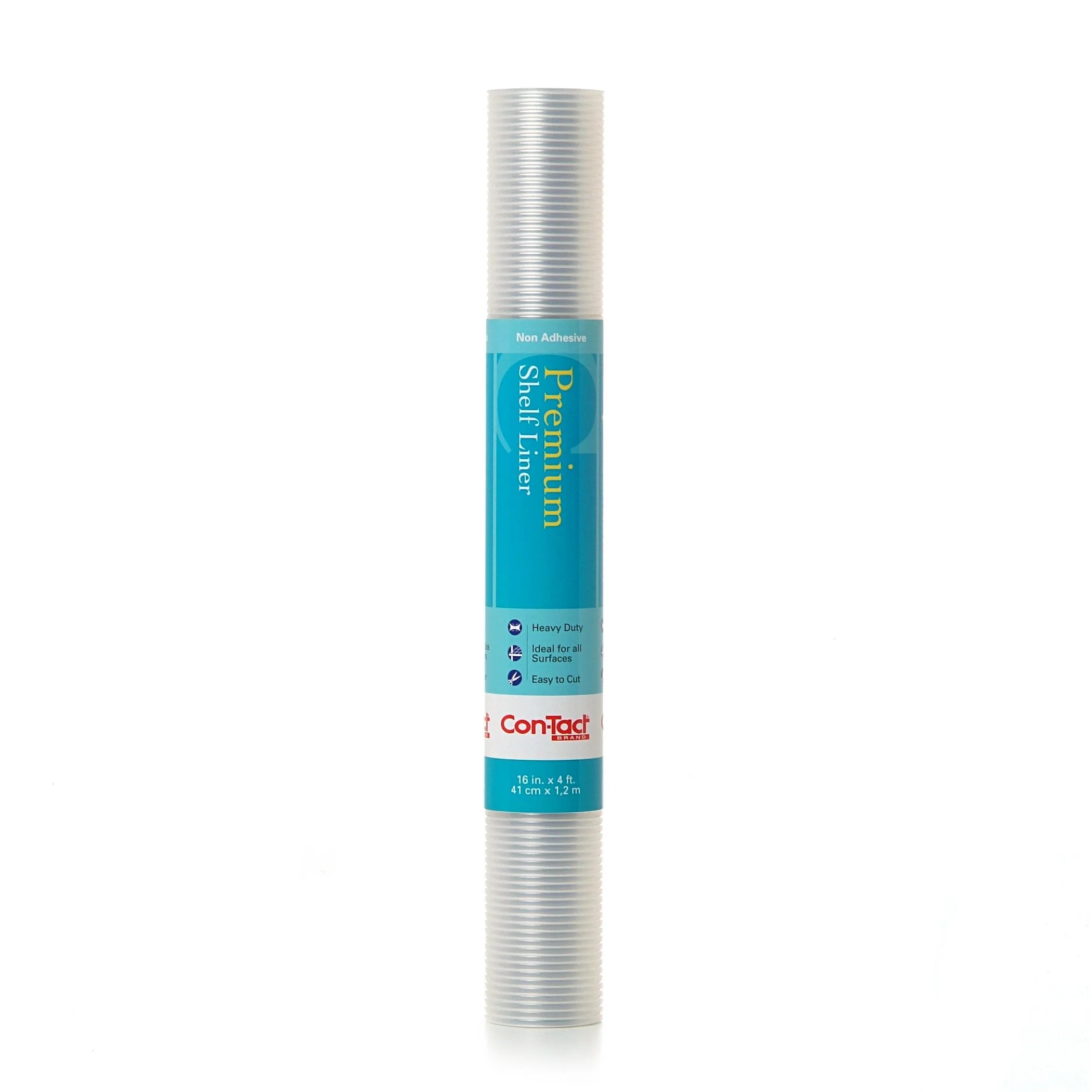 Con-Tact Brand Premium Plus Heavy Duty Non-Adhesive Shelf and Drawer Liner, 16" x 4', Ribbed Clear, (6 Rolls) - "16x4"