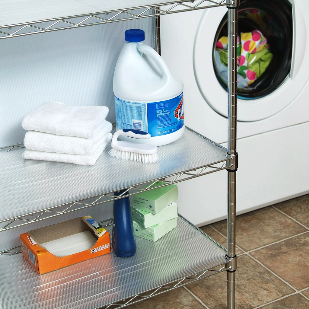 Con-Tact Brand Premium Plus Heavy Duty Non-Adhesive Shelf and Drawer Liner, 16" x 4', Ribbed Clear, (6 Rolls) - "16x4"