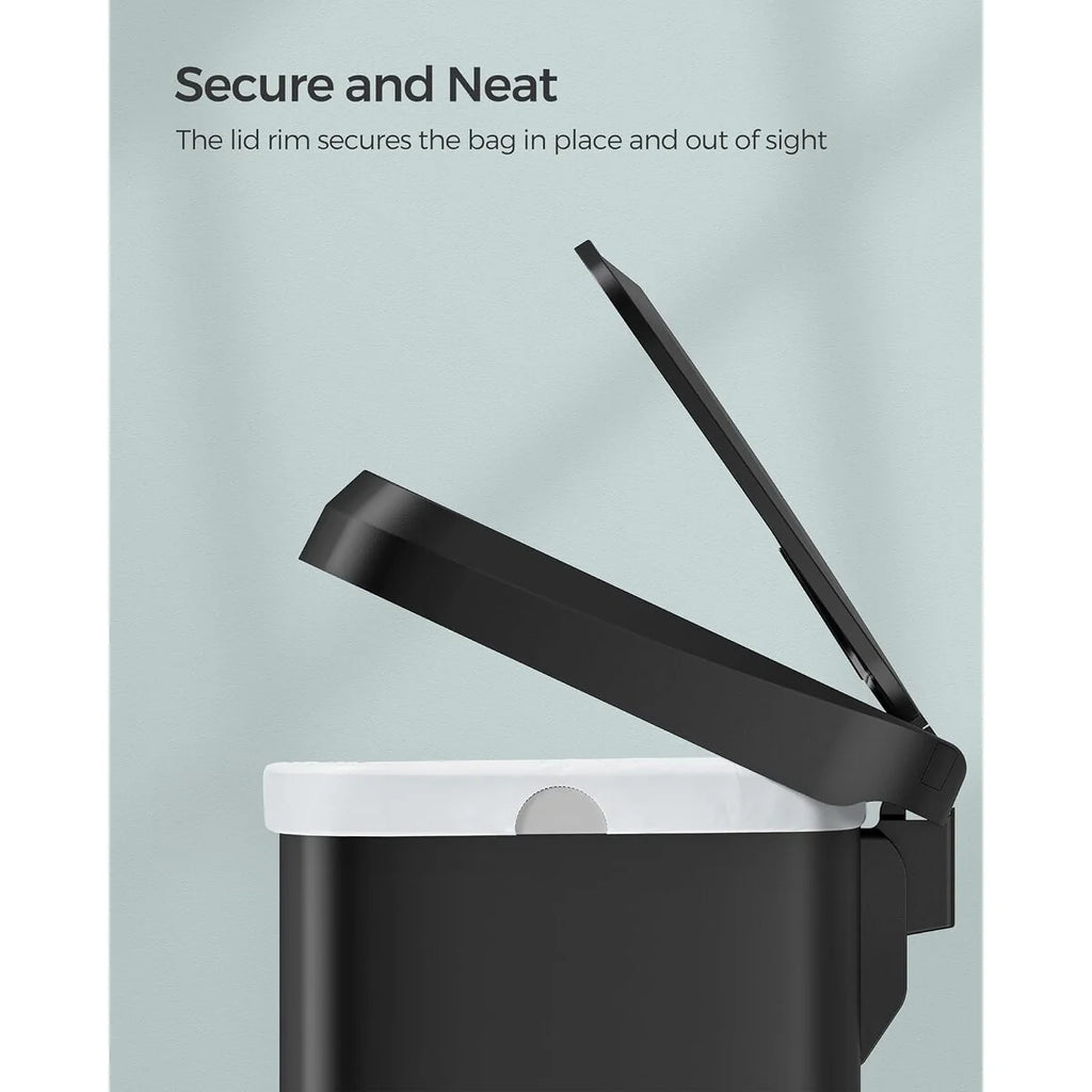 SONGMICS Kitchen Trash Can, 18 Gallon Stainless Steel Garbage Can