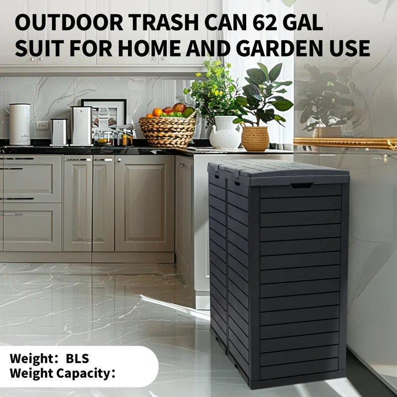Resin Step On Curbside Trash Can & Recycling Bin