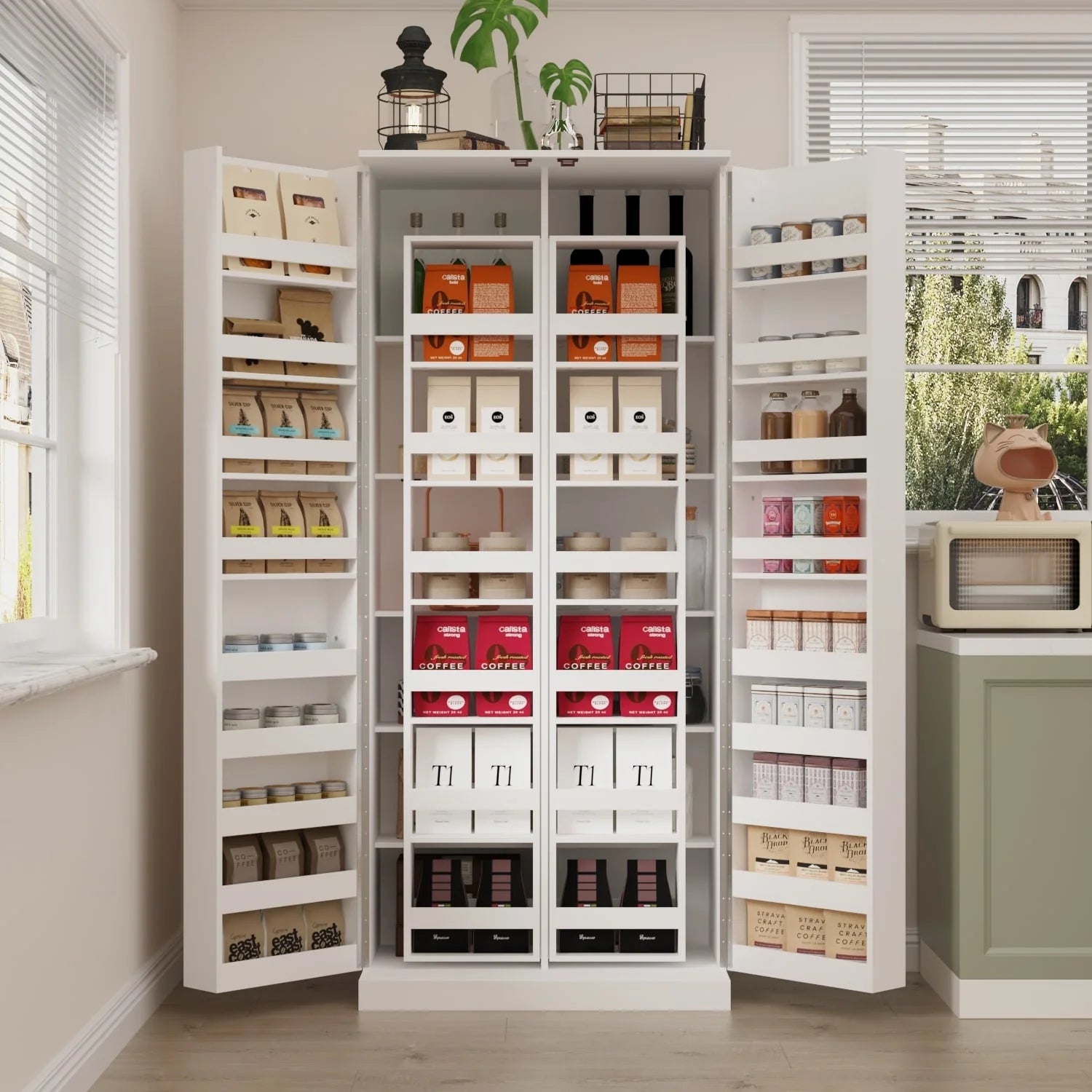 Versatile Kitchen Organizer: Compact 31.5" Cabinet with Smart Storage