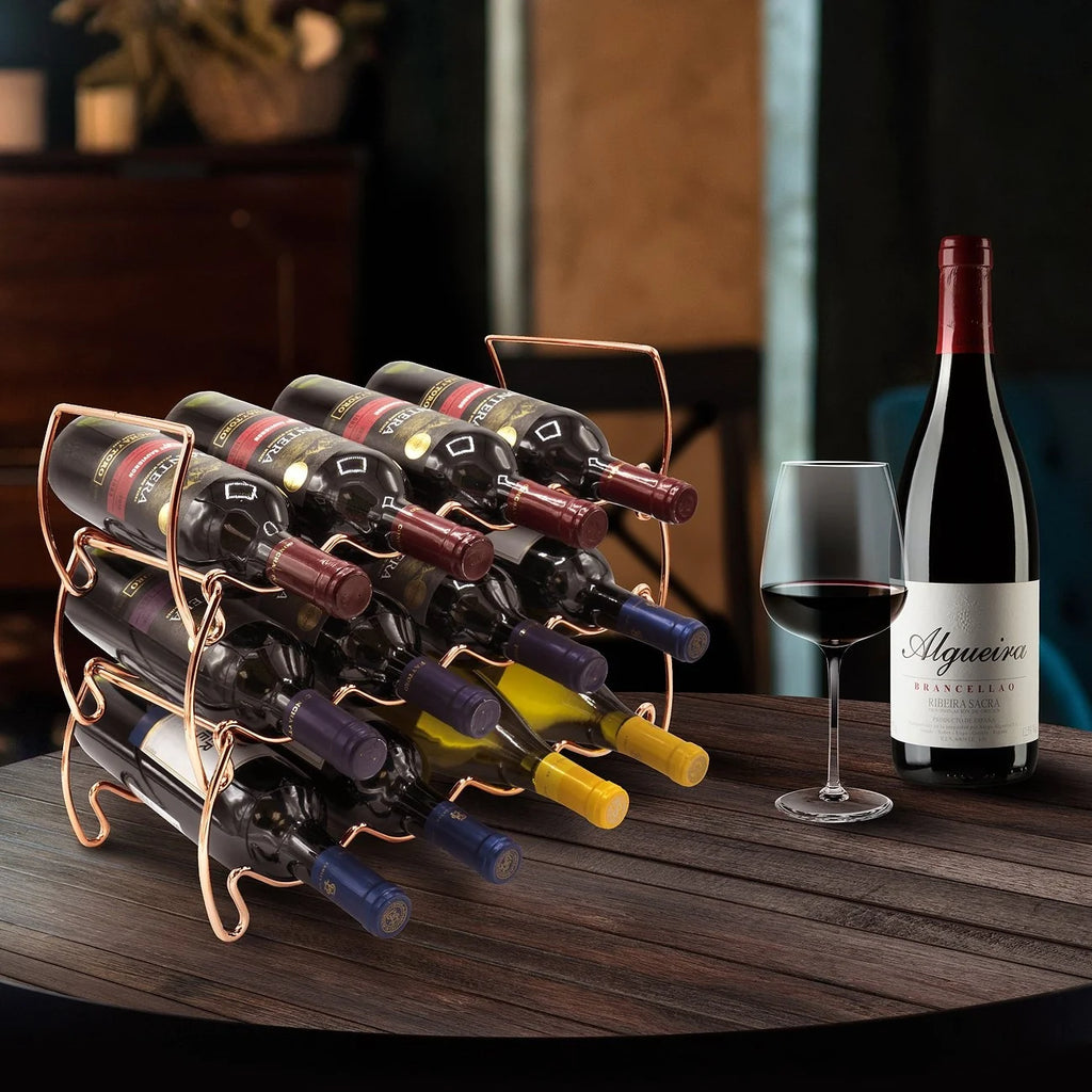 Metal Detachable Wine Rack - 3 Tier, Copper - 14" L x 16.5" W x 7" D