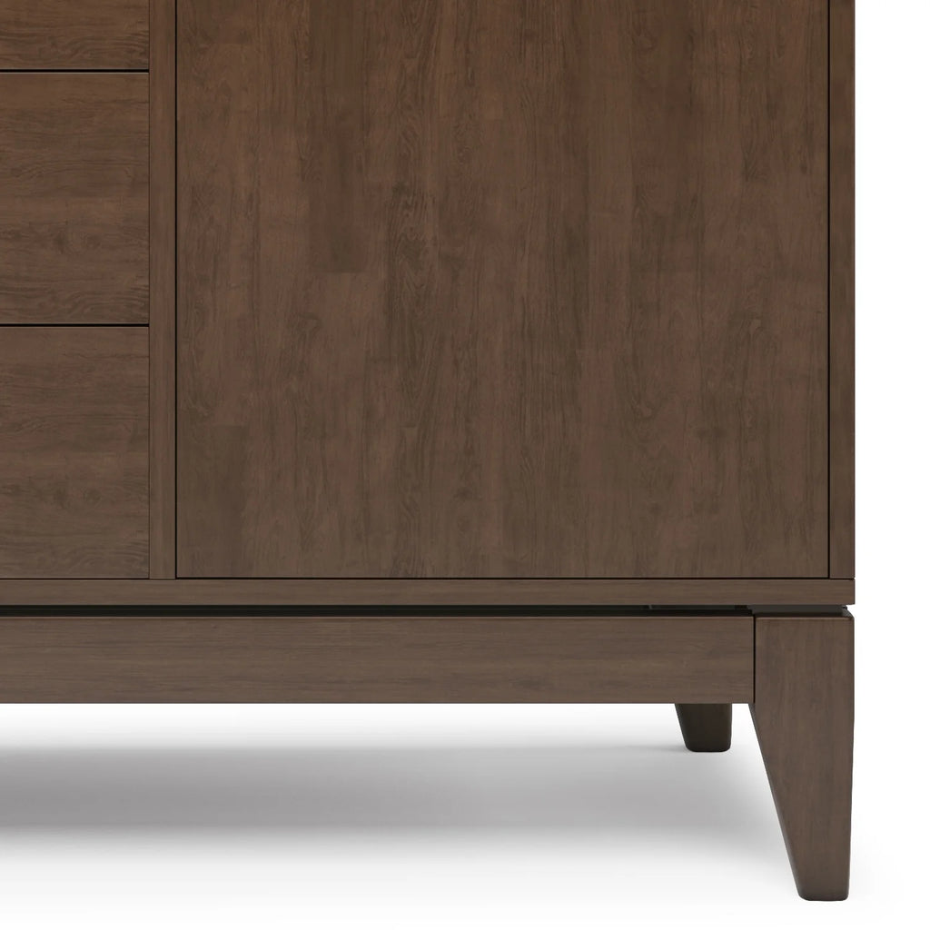 WYNDENHALL Pearson SOLID HARDWOOD 60 inch Wide Mid Century Design Sideboard Buffet in Walnut Brown - 17"d x 60"w x 30"h