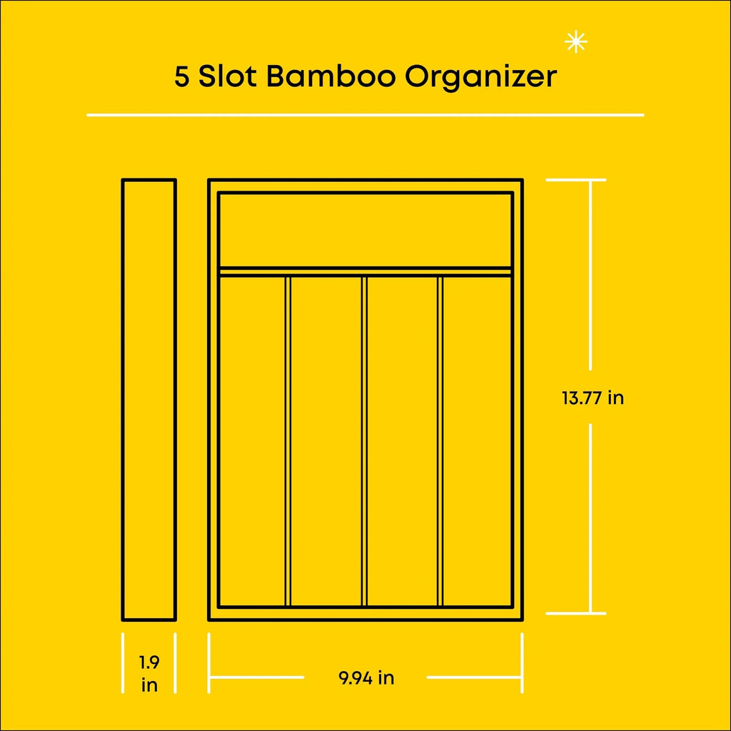 JoyJolt 7 Compartment Bamboo Drawer Organizer