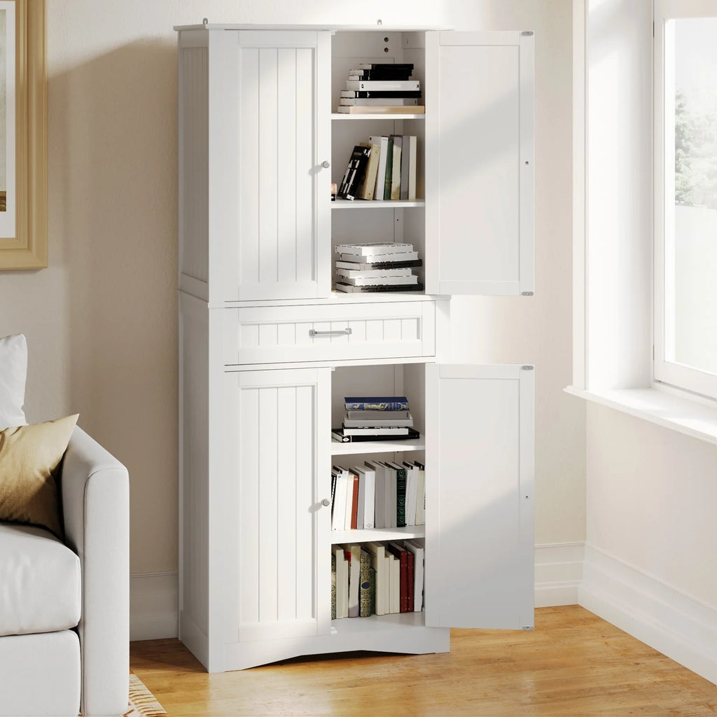 71''Kitchen Pantry Storage Cabinet, Storage Cabinet Buffet, Freestanding Kitchen Storage Cabinet with 4 Adjustable Shelves